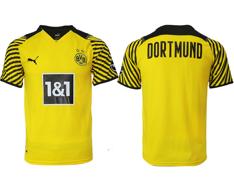 Men 2021-2022 Club Borussia Dortmund home yellow aaa version blank Soccer Jersey->customized soccer jersey->Custom Jersey